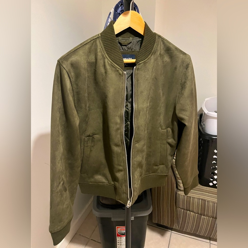 Abercrombie & Fitch Vegan Suede Bomber Jacket
